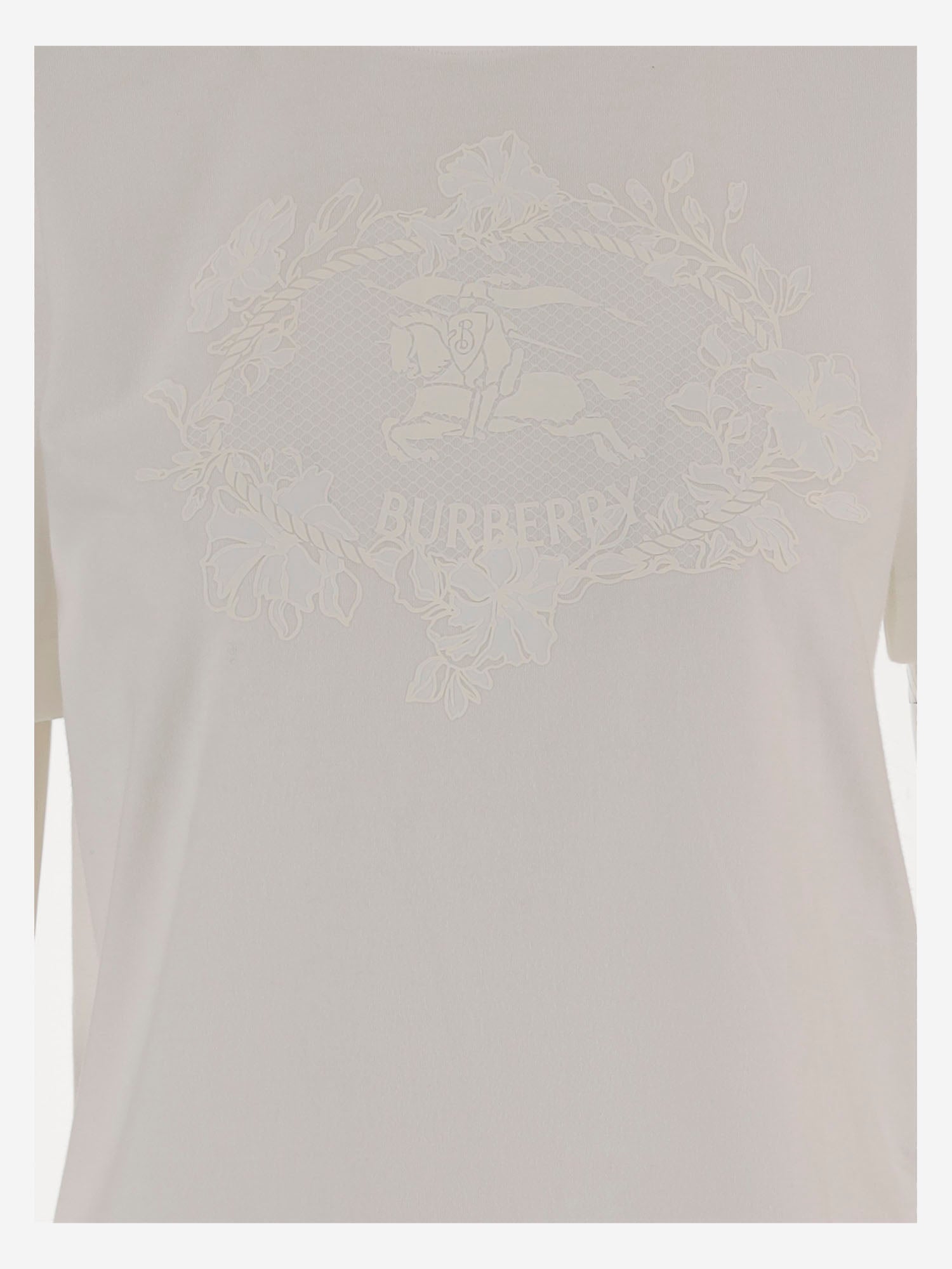 T-SHIRT IN COTONE 8126339 CHALK BURBERRY 