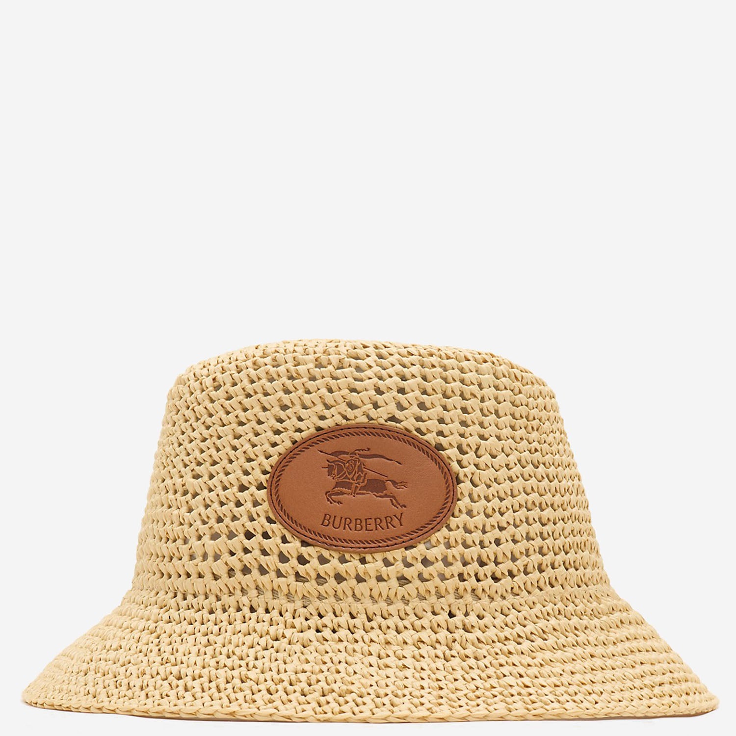 CAPPELLO BUCKET IN RAFIA CON LOGO 8126535 NATURAL BURBERRY 