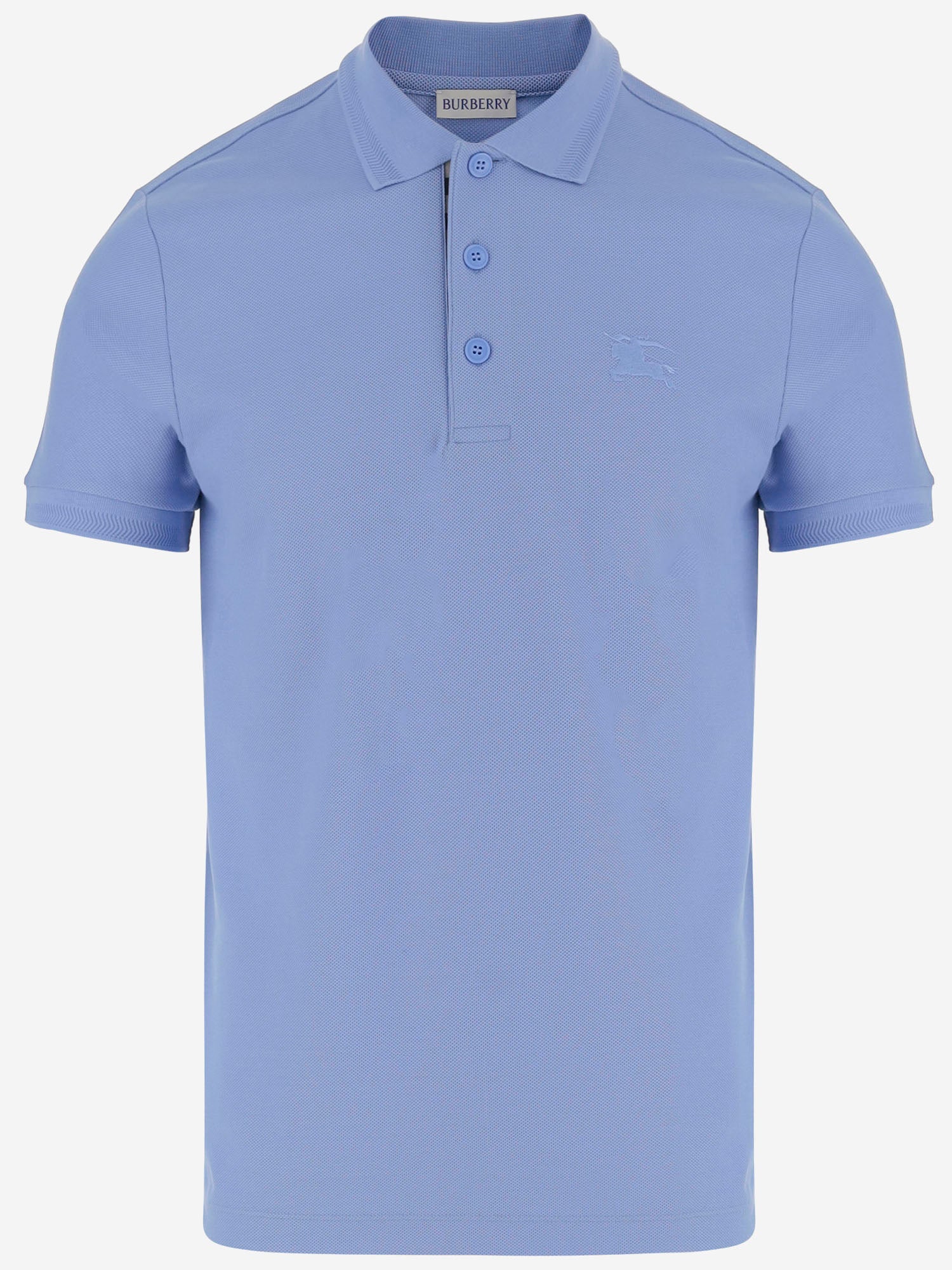 POLO IN COTONE CON LOGO 8126924 CORNFLOWERBLUE BURBERRY 