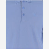 POLO IN COTONE CON LOGO 8126924 CORNFLOWERBLUE BURBERRY 