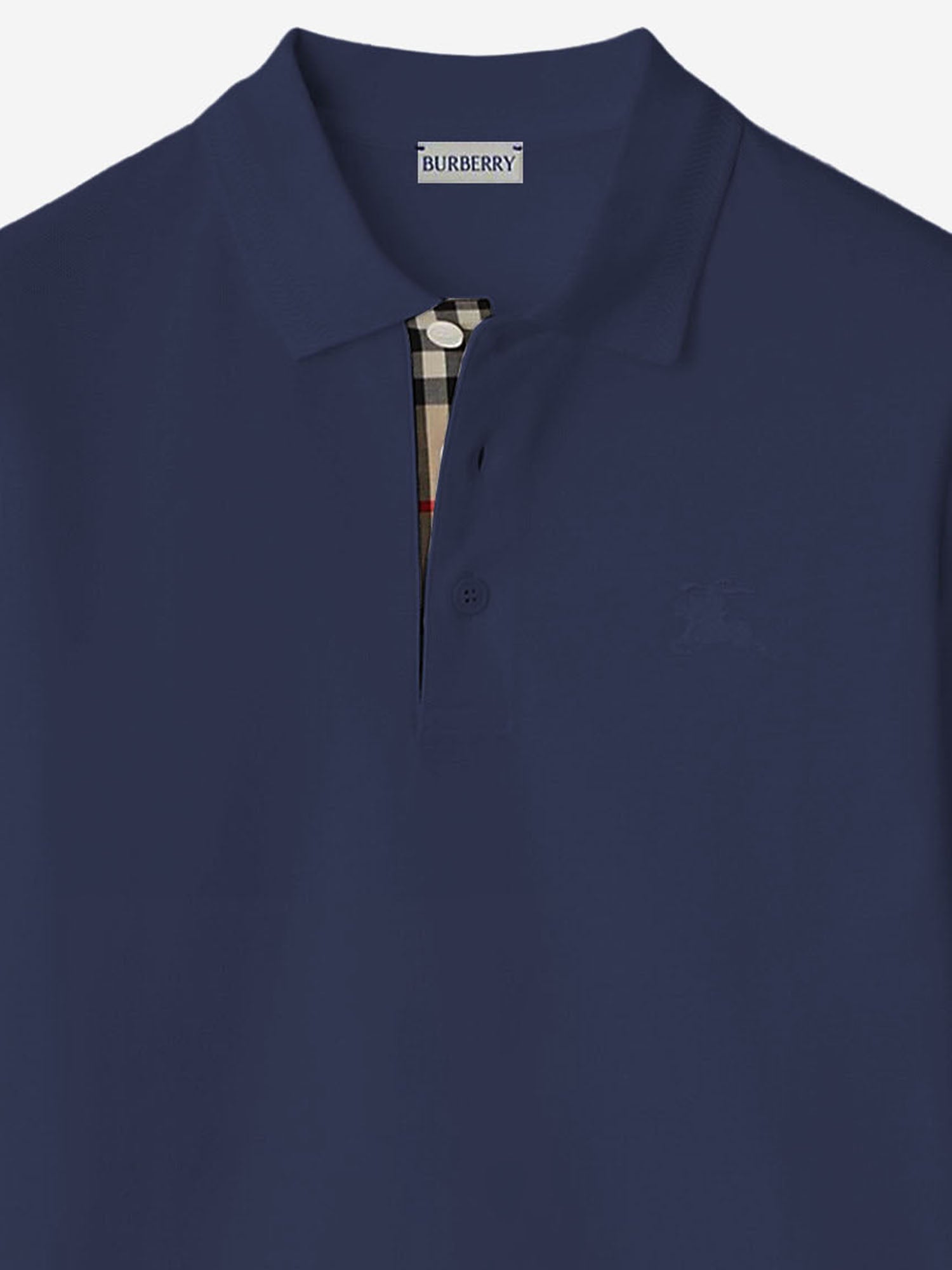 POLO IN COTONE CON LOGO 8126926 DENIMBLUE BURBERRY 