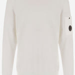 MAGLIA IN COTONE CON LOGO 20CMKN105A 006323O103 CP COMPANY 