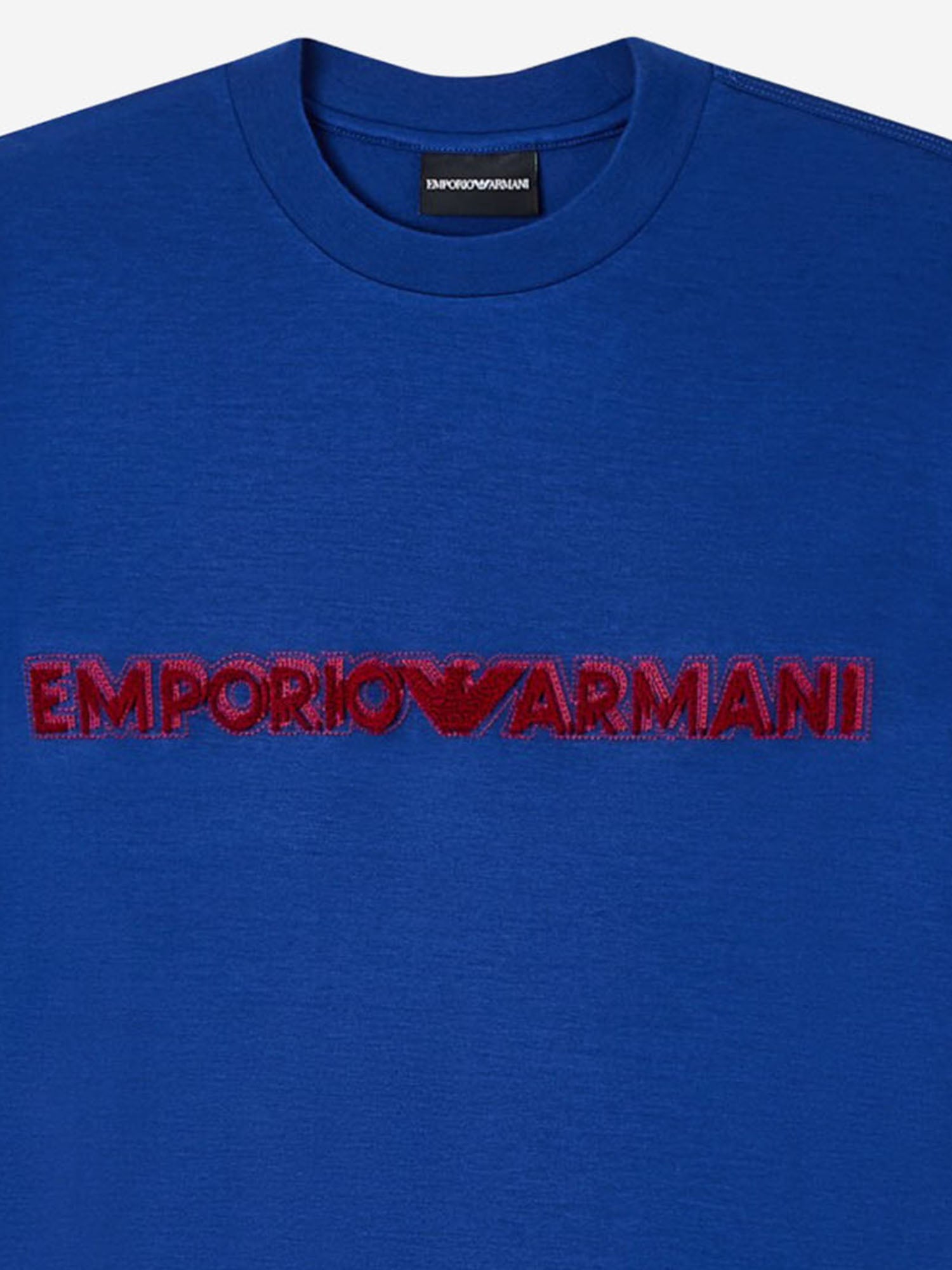 T-SHIRT IN MISTO COTONE CON RICAMO LOGO EM004520 AF13747UB093 EMPORIO ARMANI 