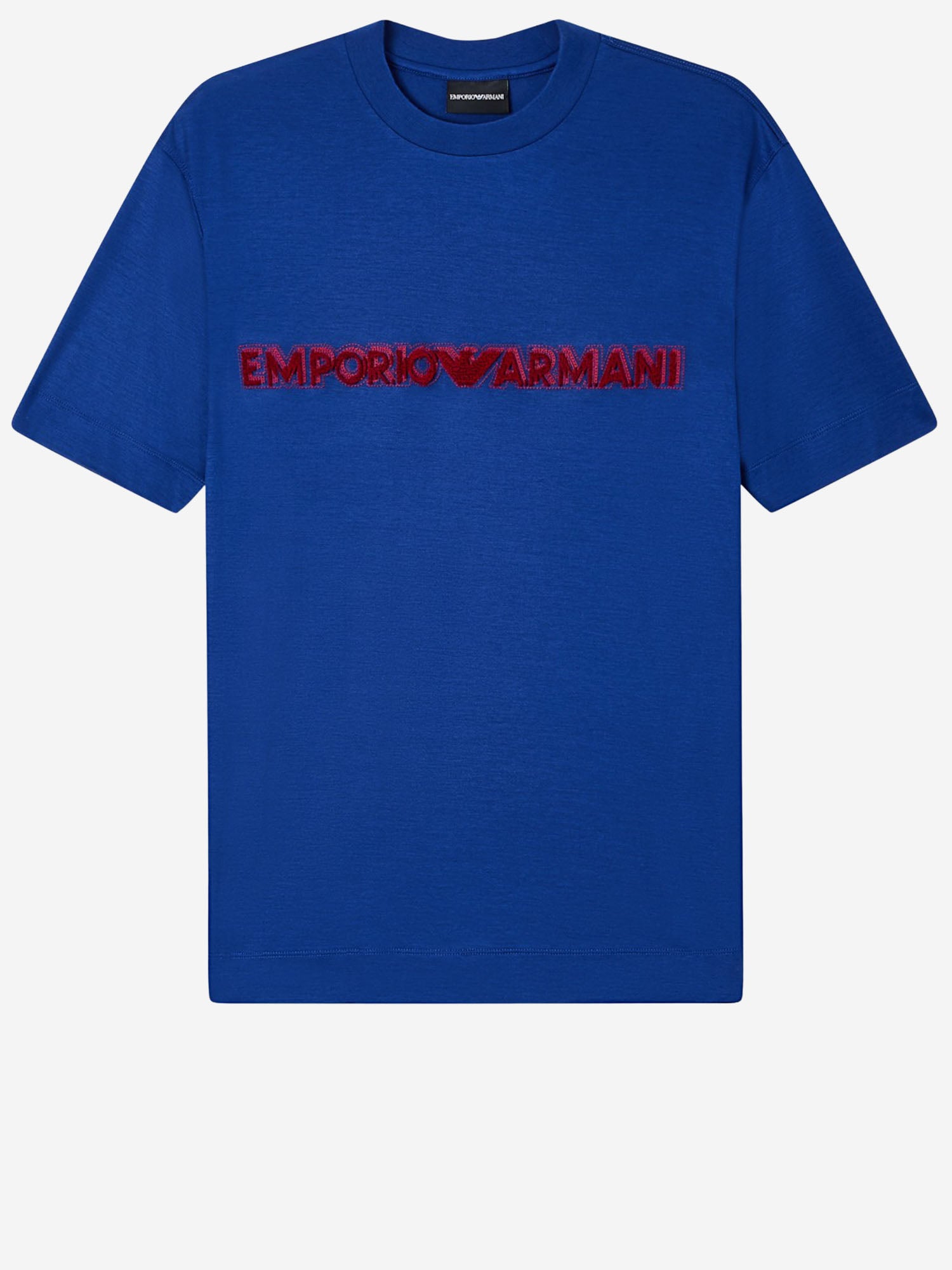 T-SHIRT IN MISTO COTONE CON RICAMO LOGO EM004520 AF13747UB093 EMPORIO ARMANI 