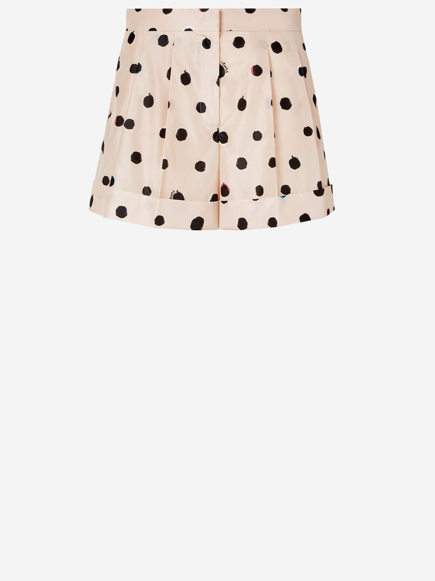 PANTALONI CORTI IN TAFFETÀ CON MOTIVO FALENA DOTS FR6690 AVJQF1UKB FENDI 