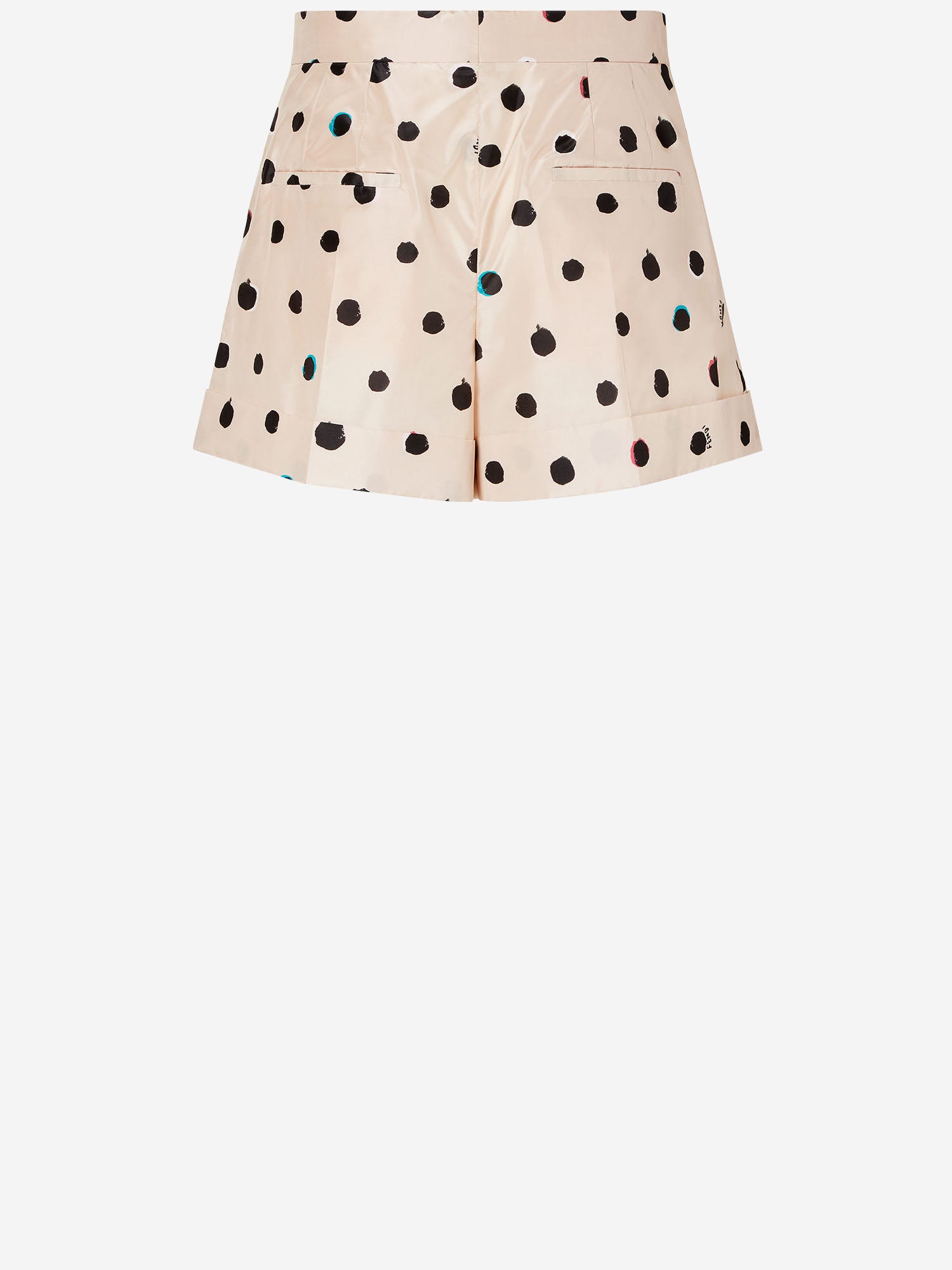 PANTALONI CORTI IN TAFFETÀ CON MOTIVO FALENA DOTS FR6690 AVJQF1UKB FENDI 