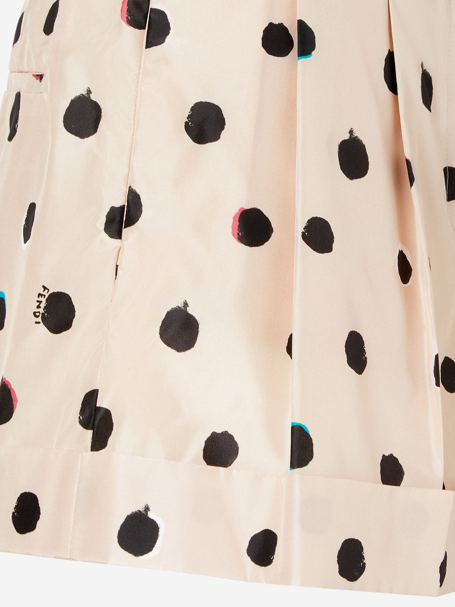 PANTALONI CORTI IN TAFFETÀ CON MOTIVO FALENA DOTS FR6690 AVJQF1UKB FENDI 