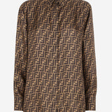 CAMICIA IN SETA CON MOTIVO FF FS8107 A8G3F118W FENDI 