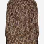 CAMICIA IN SETA CON MOTIVO FF FS8107 A8G3F118W FENDI 