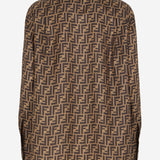 CAMICIA IN SETA CON MOTIVO FF FS8107 A8G3F118W FENDI 