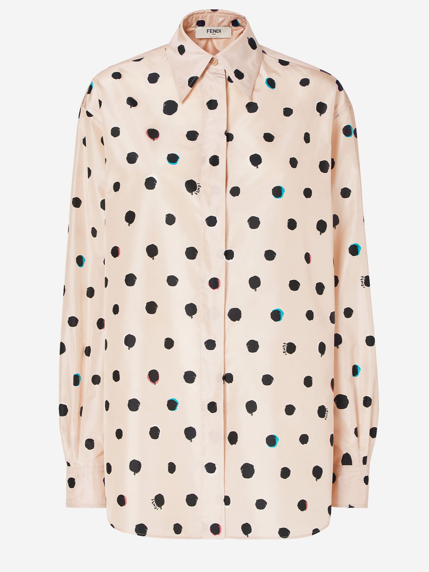 CAMICIA IN TAFFETÀ STAMPATO ROSA FS8312 AVJQF1UKB FENDI 