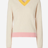 Maglione in cotone e seta stretch con motivo FF FZXE95 AW4SF0WC4 FENDI 