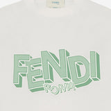T-SHIRT IN COTONE CON STAMPA LOGO JMI504 7AJF1UVR FENDI KIDS 