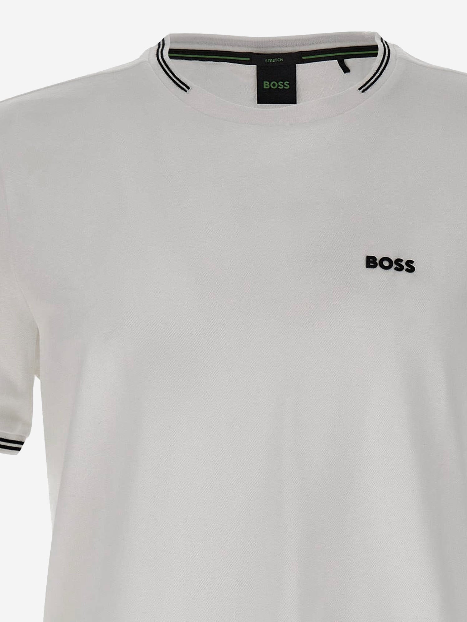 T-SHIRT IN COTONE STRETCH CON LOGO 50521245 100 HUGO BOSS 