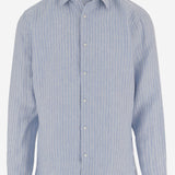CAMICIA IN LINO CON MOTIVO A RIGHE 50562694 459 HUGO BOSS 