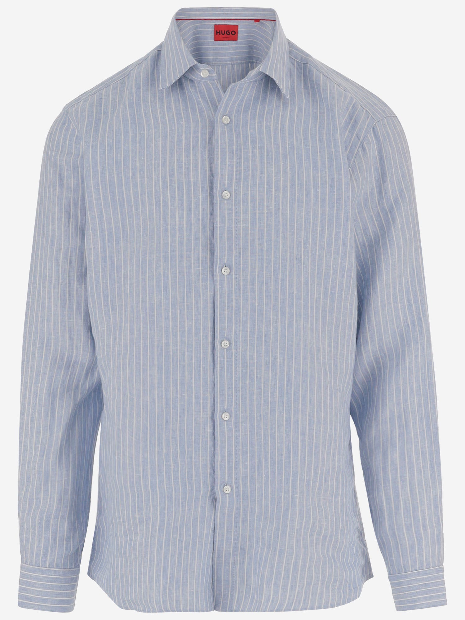 CAMICIA IN LINO CON MOTIVO A RIGHE 50562694 459 HUGO BOSS 