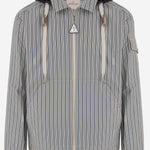GIUBBOTTO IN COTONE A RIGHE CON CAPPUCCIO IN NYLON 1G00035 599J6S70 MONCLER 