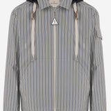 GIUBBOTTO IN COTONE A RIGHE CON CAPPUCCIO IN NYLON 1G00035 599J6S70 MONCLER 