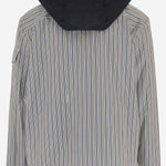 GIUBBOTTO IN COTONE A RIGHE CON CAPPUCCIO IN NYLON 1G00035 599J6S70 MONCLER 