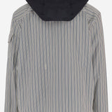 GIUBBOTTO IN COTONE A RIGHE CON CAPPUCCIO IN NYLON 1G00035 599J6S70 MONCLER 
