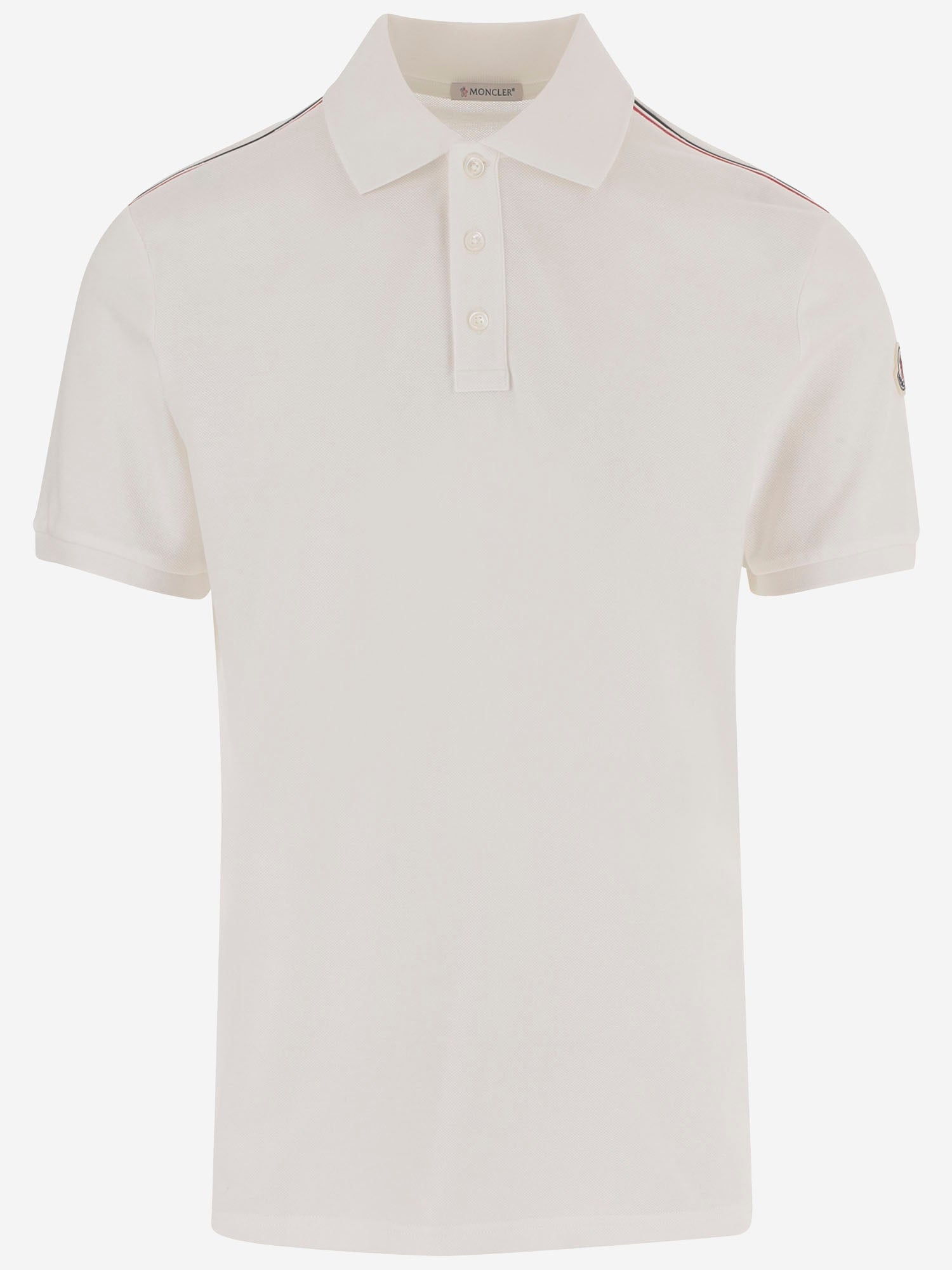 POLO IN COTONE CON BANDA TRICOLORE 8A00031 89A16034 MONCLER 