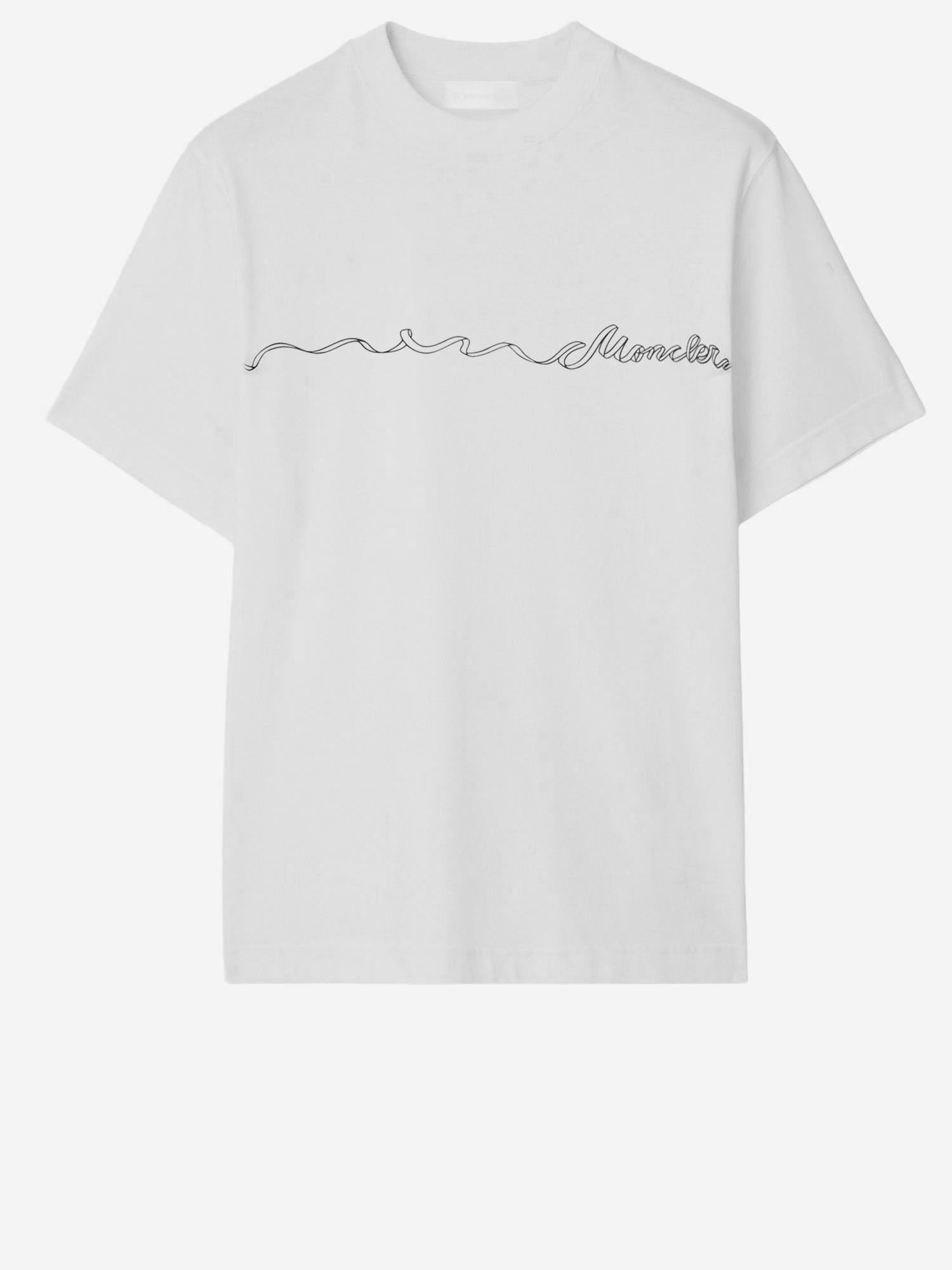 T-SHIRT IN COTONE CON LOGO 8C00017 89B8Y00A MONCLER 