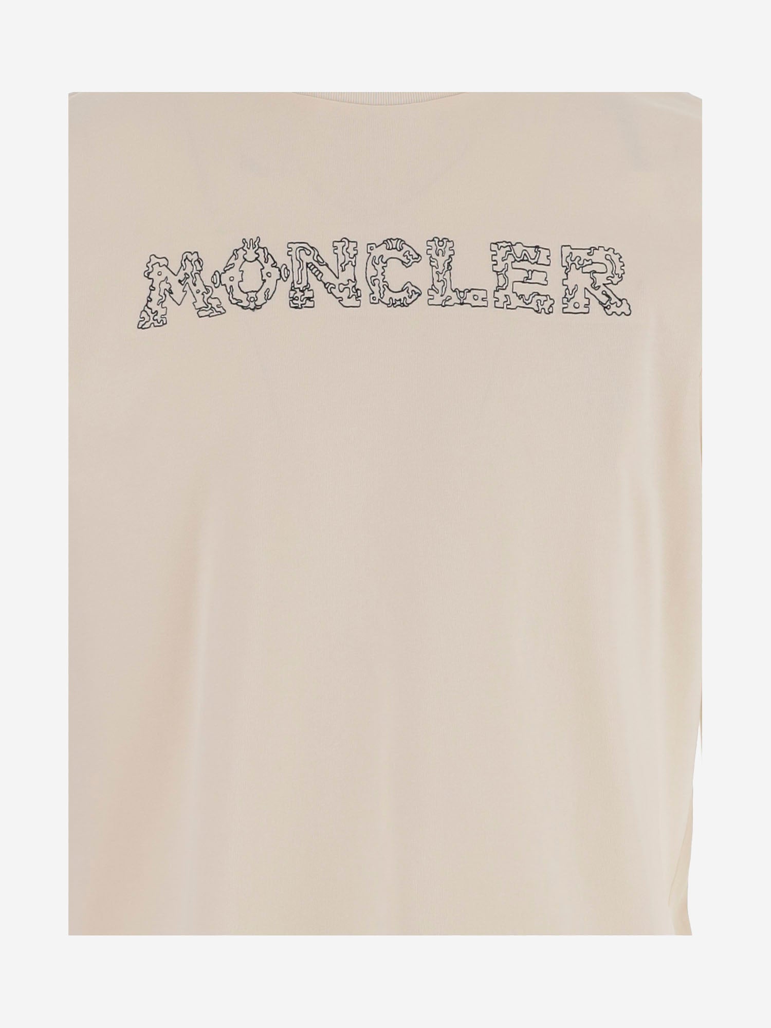 T-SHIRT IN COTONE CON STAMPA LOGO 8C00025 89AUG21L MONCLER 