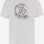 T-SHIRT IN COTONE CON STAMPA LOGO 8C00035 89AUG00A MONCLER 
