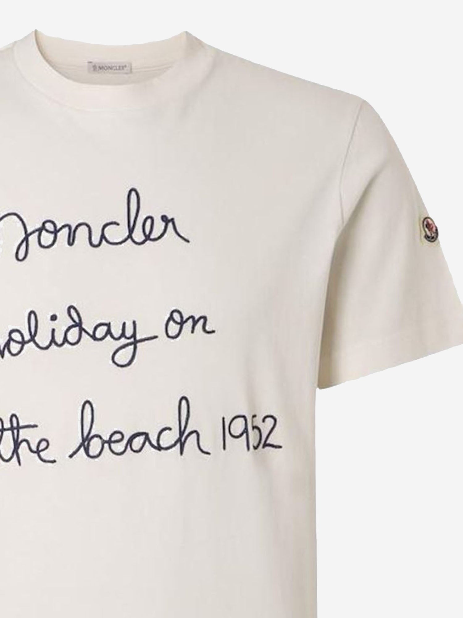 T-SHIRT IN COTONE CON LOGO RICAMATO 8C00053 89B8U034 MONCLER 