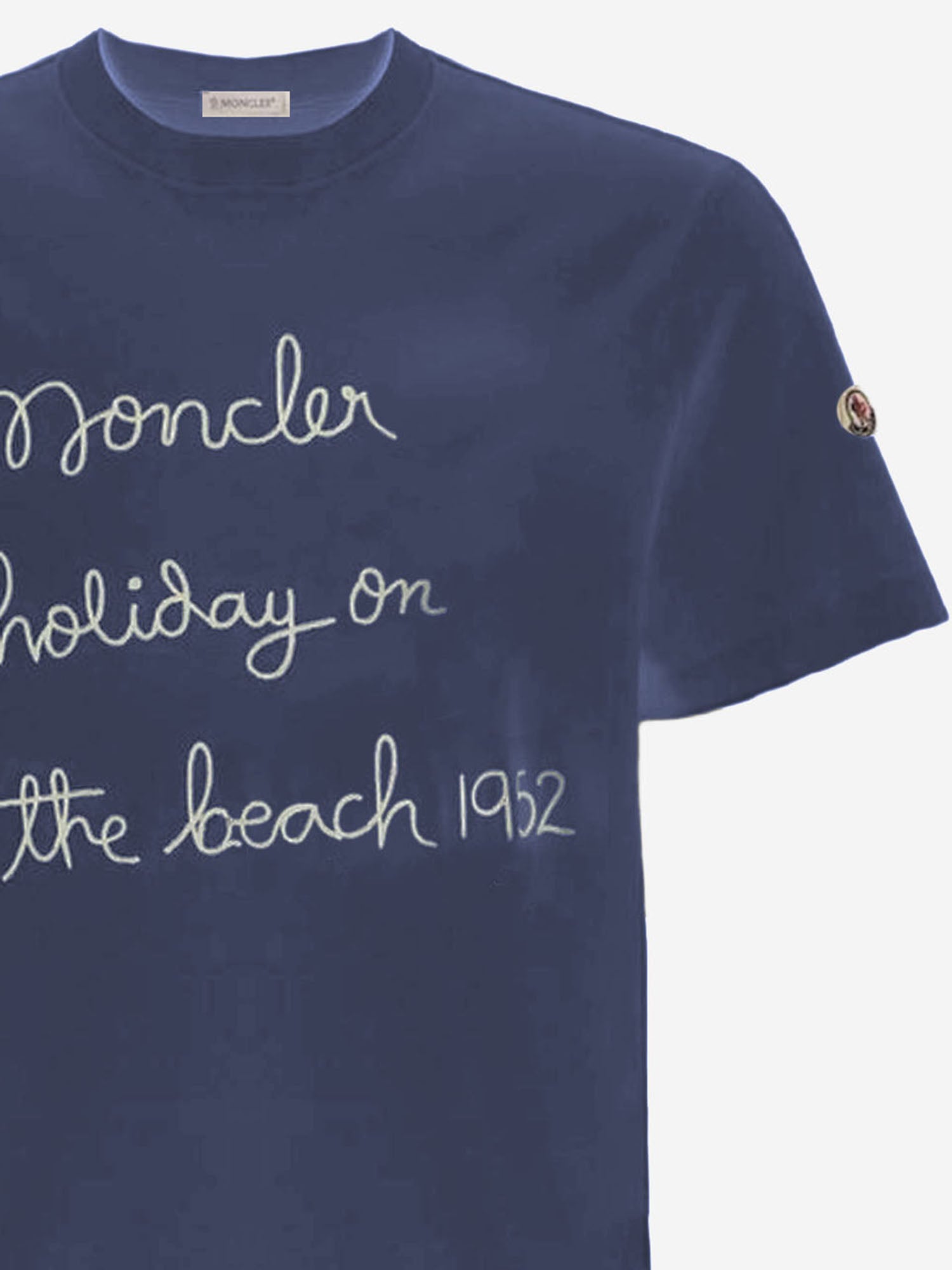 T-SHIRT IN COTONE CON LOGO RICAMATO 8C00053 89B8U78E MONCLER 
