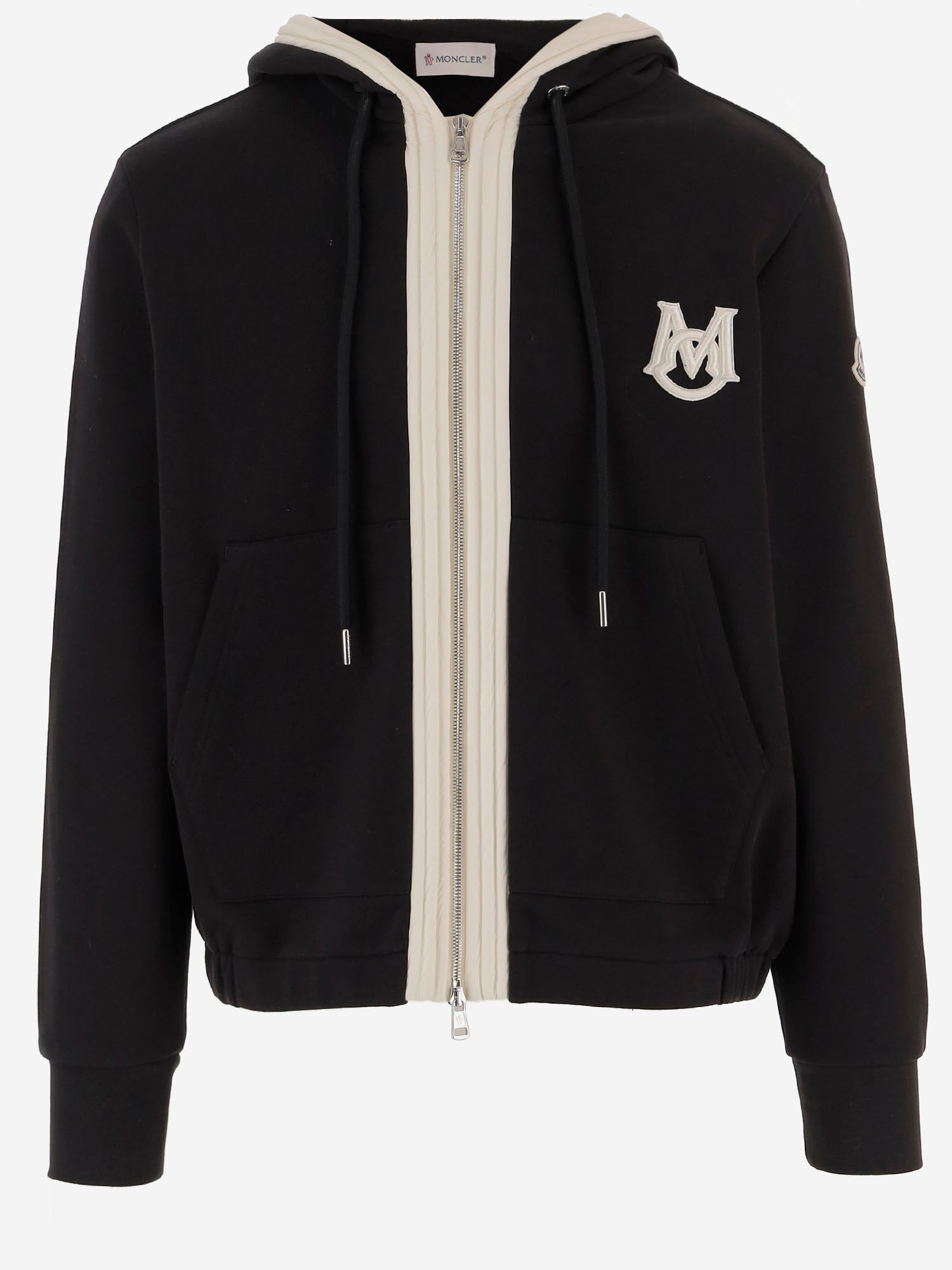 MAGLIA IN COTONE CON ZIP E CAPPUCCIO 8G00019 899V4999 MONCLER 