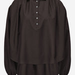 CAMICIA IN COTONE E SETA CON MANICHE ARRICCIATE 211971508 500 POLO RALPH LAUREN 