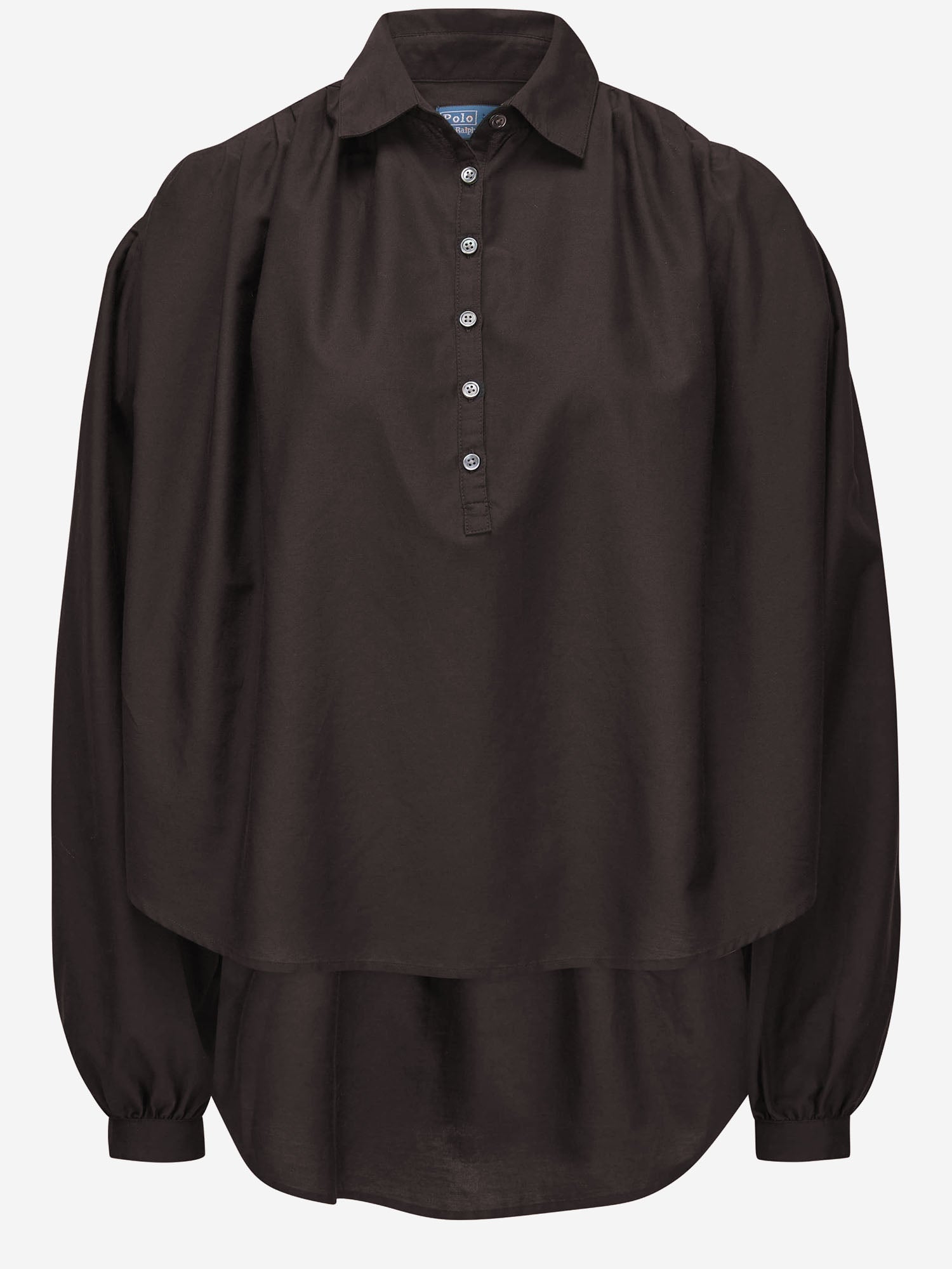 CAMICIA IN COTONE E SETA CON MANICHE ARRICCIATE 211971508 500 POLO RALPH LAUREN 