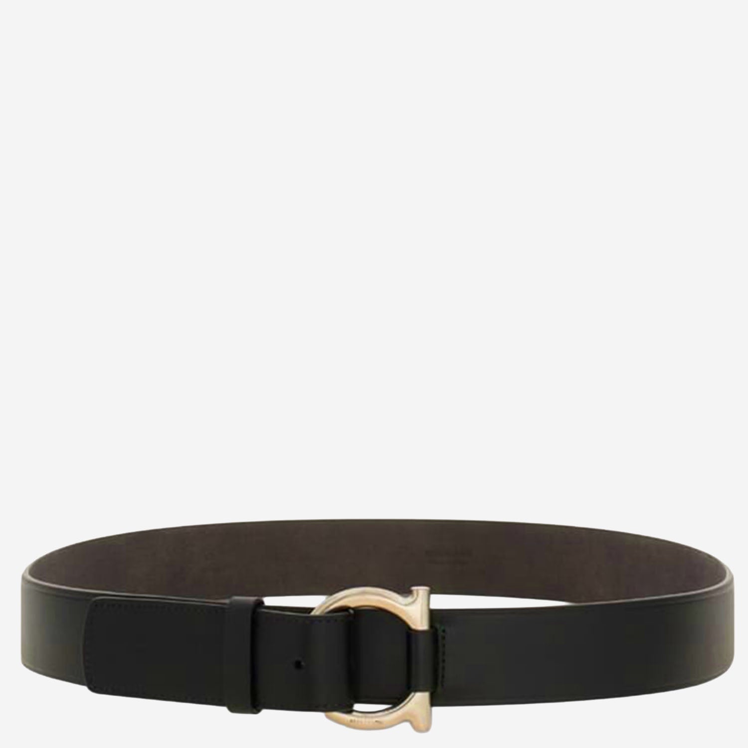 CINTURA IN PELLE CON FIBBIA DORATA 230474 001 SALVATORE FERRAGAMO 