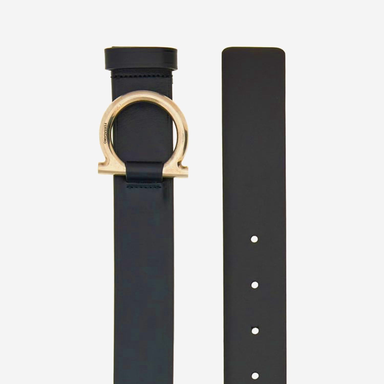 CINTURA IN PELLE CON FIBBIA DORATA 230474 001 SALVATORE FERRAGAMO 
