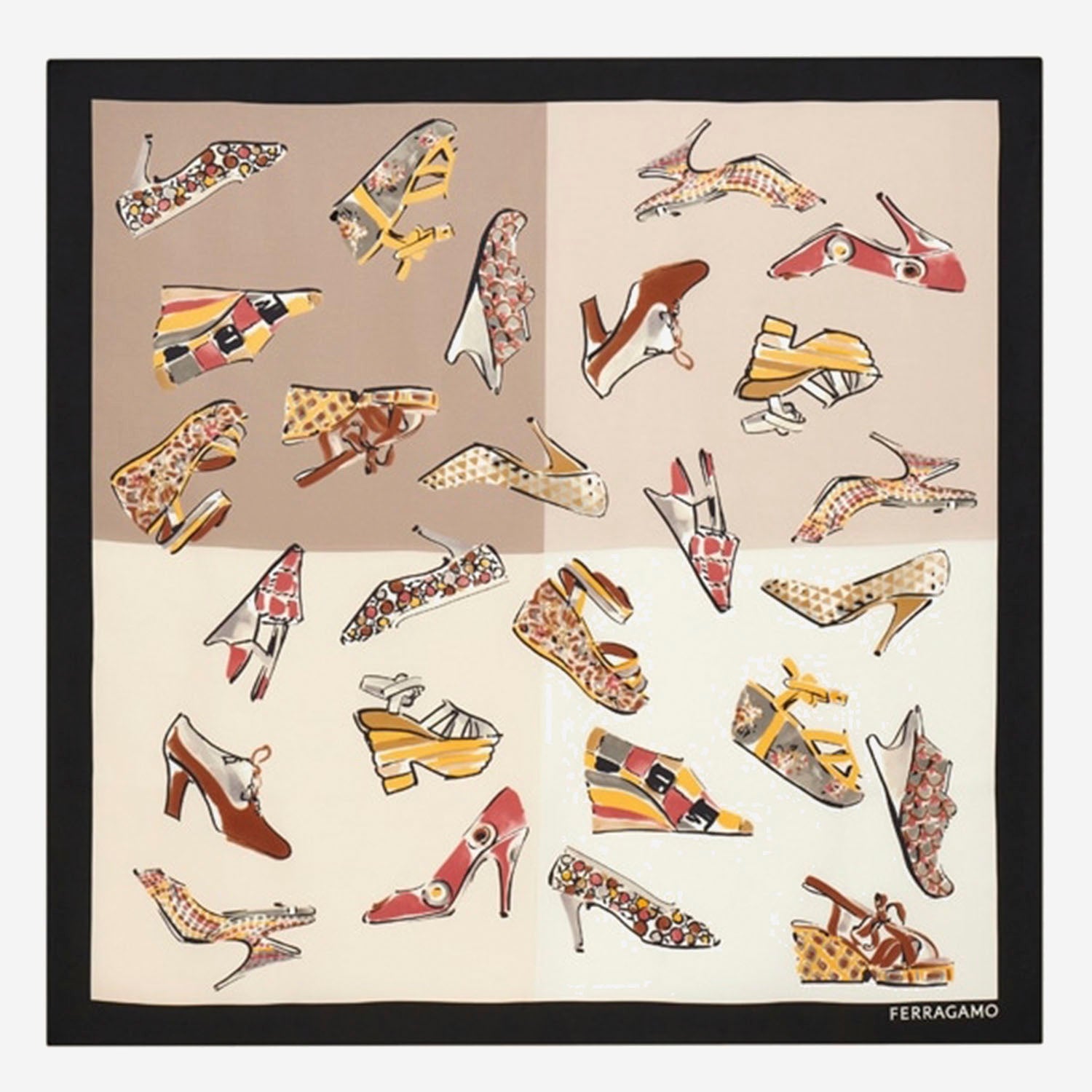 FOULARD IN SETA CON STAMPA GENIO 310231 001 SALVATORE FERRAGAMO 
