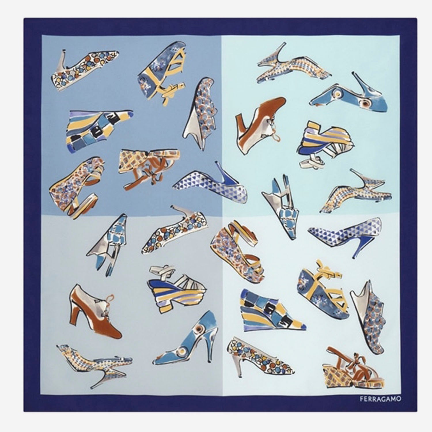 FOULARD IN SETA CON STAMPA GENIO 310231 003 SALVATORE FERRAGAMO 
