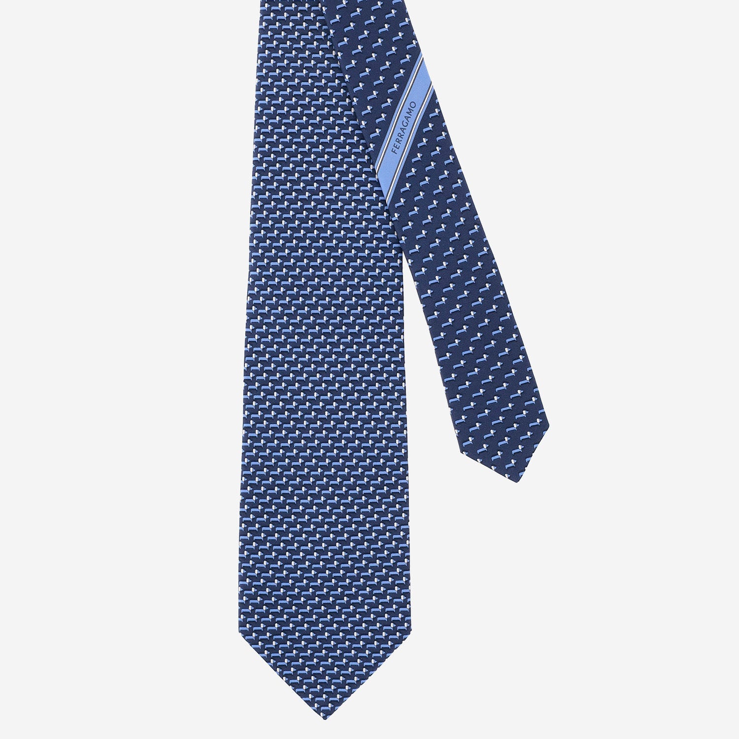 CRAVATTA IN SETA CON MOTIVO GEOMETRICO 351311 002 SALVATORE FERRAGAMO 