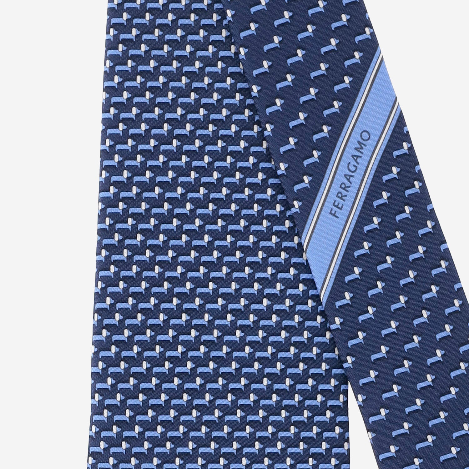 CRAVATTA IN SETA CON MOTIVO GEOMETRICO 351311 002 SALVATORE FERRAGAMO 