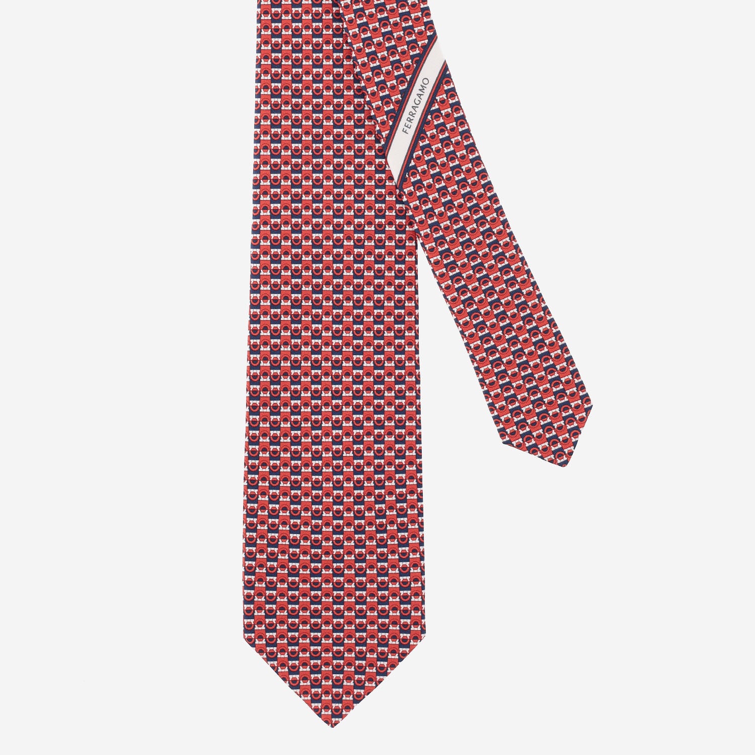 CRAVATTA IN SETA CON MOTIVO GEOMETRICO 351313 002 SALVATORE FERRAGAMO 