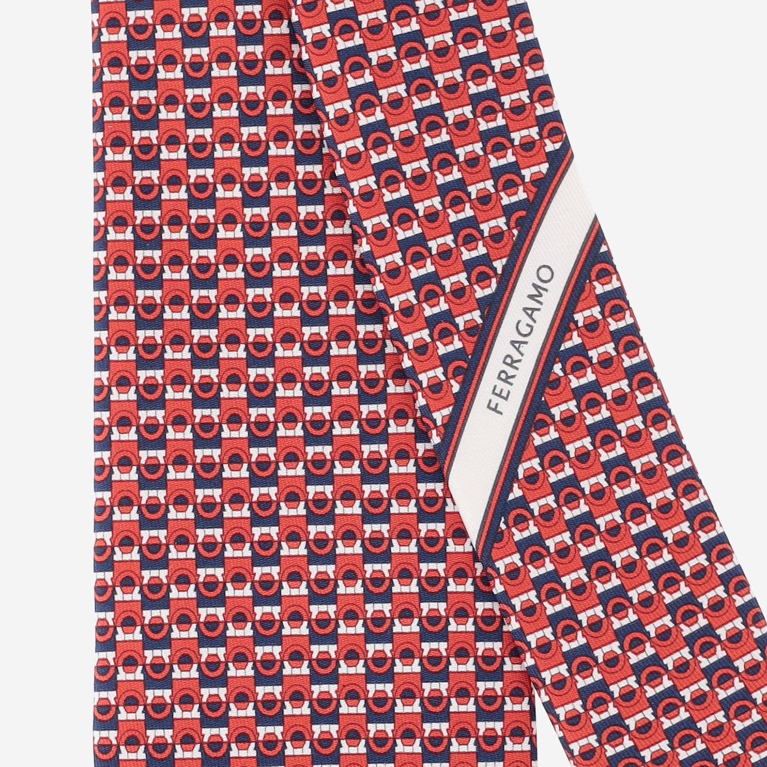 CRAVATTA IN SETA CON MOTIVO GEOMETRICO 351313 002 SALVATORE FERRAGAMO 