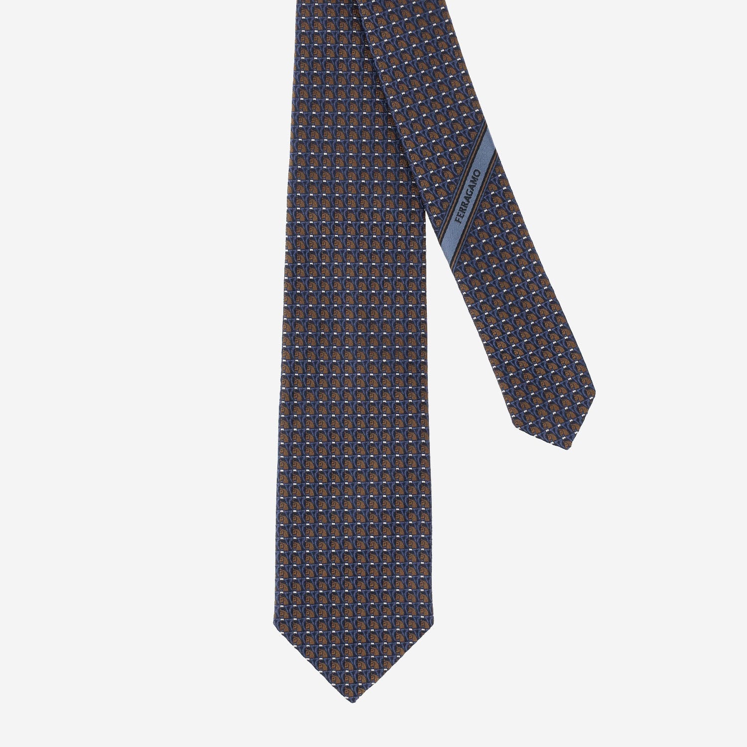 CRAVATTA IN SETA CON PATTERN GEOMETRICO 351356 004 SALVATORE FERRAGAMO 