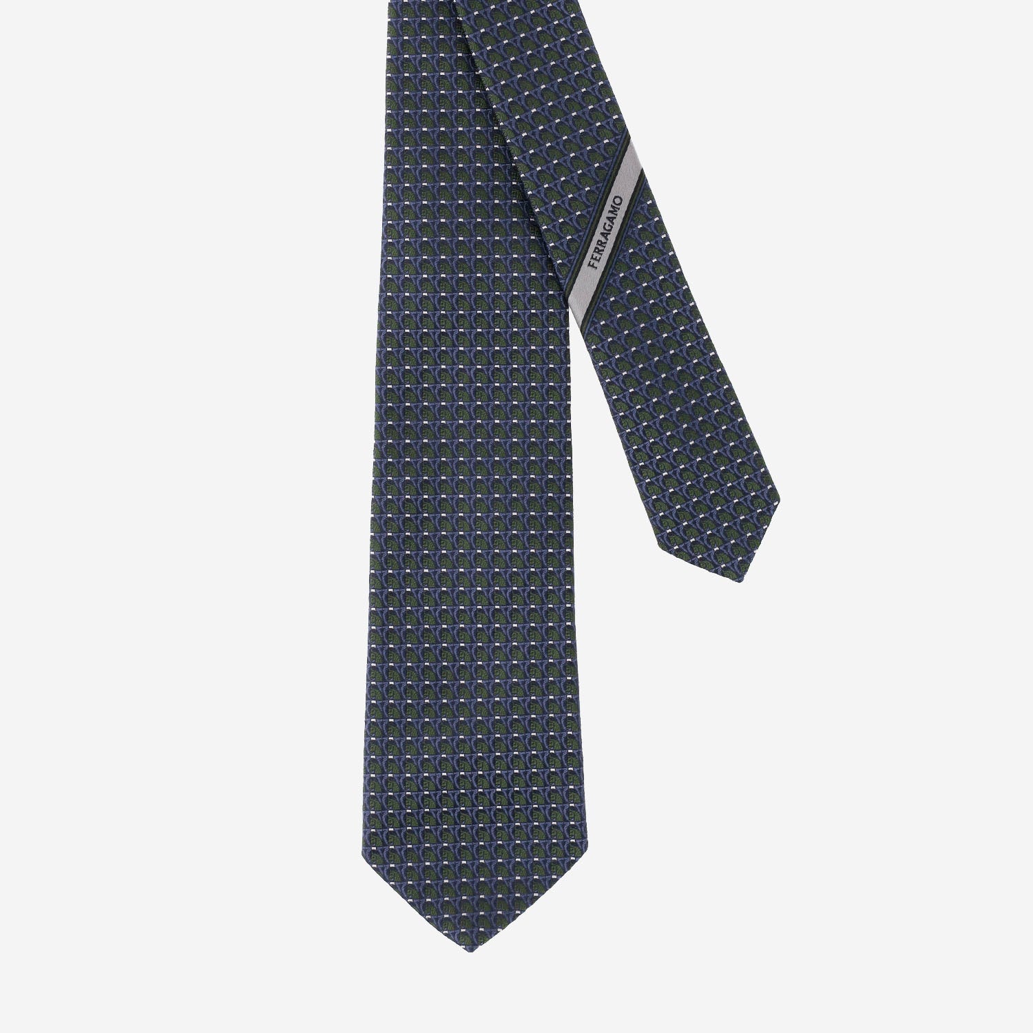CRAVATTA IN SETA CON CON PATTERN GEOMETRICO 351356 005 SALVATORE FERRAGAMO 