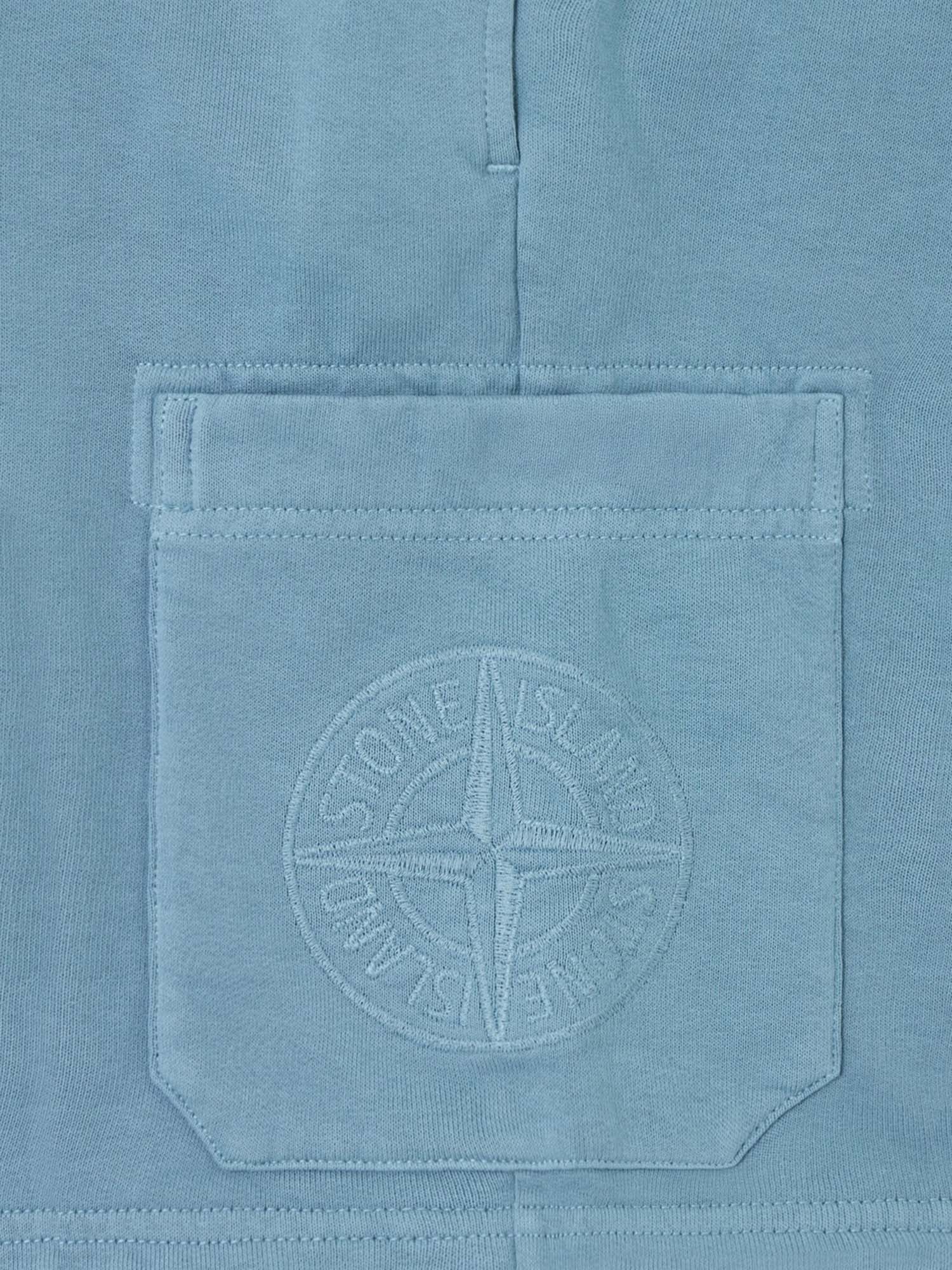 PANTALONI CORTI IN COTONE CON RICAMO LOGO 6200002 S0040V004A STONE ISLAND KIDS 