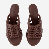 SANDALI IN PELLE INTRECCIATA CON TACCO MEDIO XXW52L0KE00U1O S202 TODS 