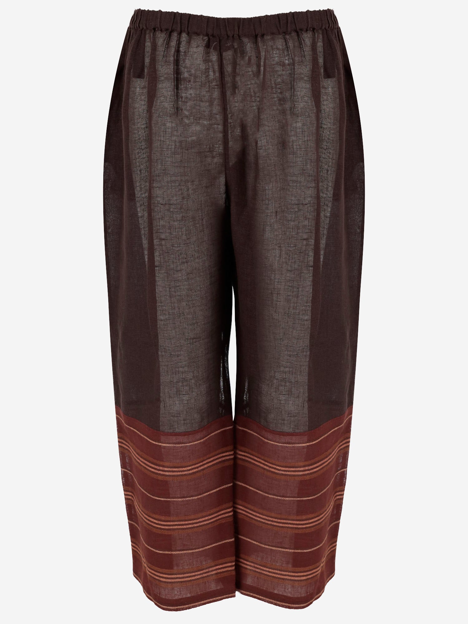 PANTALONI IN LINO CON DETTAGLI A CONTRASTO 175276 200 TORY BURCH 