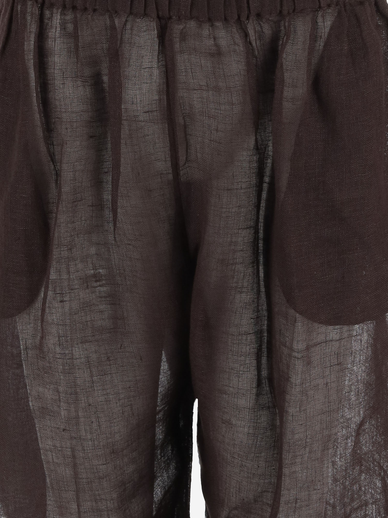 PANTALONI IN LINO CON DETTAGLI A CONTRASTO 175276 200 TORY BURCH 