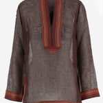TUNICA IN LINO A RIGHE 180051 209 TORY BURCH 