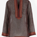 TUNICA IN LINO A RIGHE 180051 209 TORY BURCH 