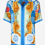 Camicia in twill di seta stampata 1003926 1A160955X000 VERSACE 
